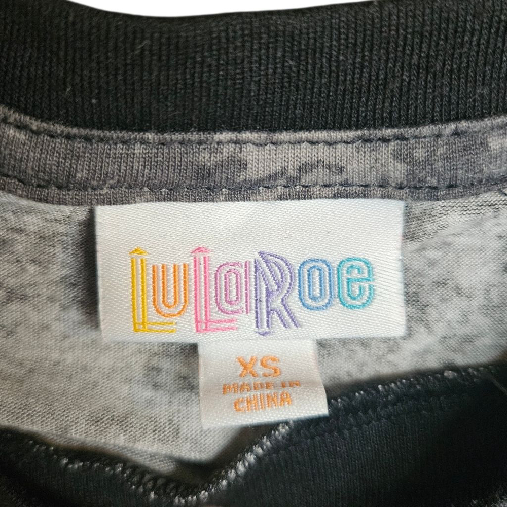LuLaRoe XS Gray Moon Graphic Hudson Long Sleeve Top - Picture 5 of 7